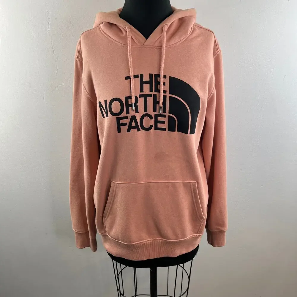 The North Face Men's Pink Hoodie Cotton Graphic Long Sleeve Pullover Size Medium